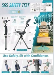 STEP2GOLD Ta-Da Chair Series 2 PRO – Portable Trekking Pole with Seat, Anti-Slip