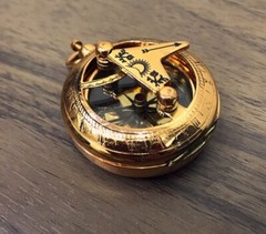 Personalized Engraved Pocket Brass Compass. – 2″Push Button Brass Compass
