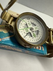 Vintage Luminescent Lensatic Compass Model 14-829 WITH ORGINAL BOX Clean!