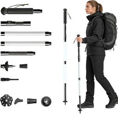 LED Trekking Pole,Lightweight Aluminum Hiking Poles for Women&Men,Collapsible