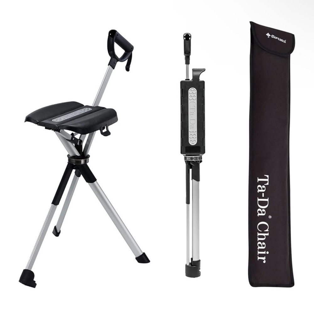 STEP2GOLD Ta-Da Chair Series 2, Portable Trekking Hiking Pole – 34.2” Black, OB