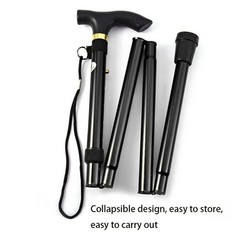 Folding Aluminum Trekking Pole – Collapsible Hiking Walking Cane Travel Stick