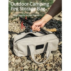 Reinforced Canvas Tent Peg Storage Bag with PVC Mesh Bottom 35x13x12cm