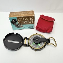 Vintage T23 Lensatic Engineer Compass Japan w Box Pouch Excellent