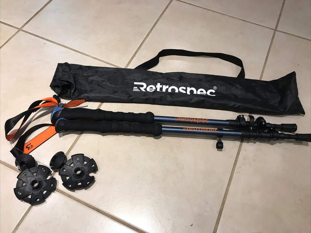 Retrospec Solstice Pole Trekking Pole Hiking 110-135cm, Blue NEW
