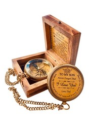 1 PCS Mom Dad To Son Engraved 2 Inch Compass Birthday Graduation 2025 Gift