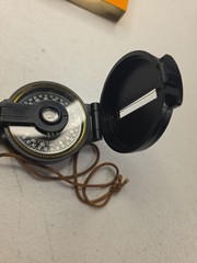 Vintage Engineer Lensatic Pocket Field Compass Black Original Box Instructions