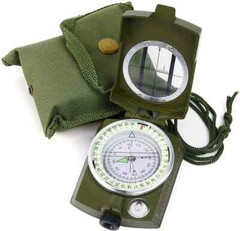 Compass Military Lensatic Sighting Camping w/ Carrying Bag Waterproof