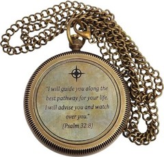 I Will Guide You Engraved Compass with Authentic Leather Case Brass Compass Dire