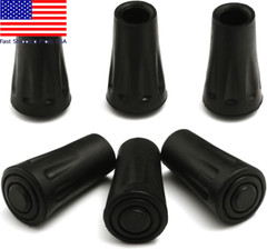 6-Pack Replacement Rubber Tips (Longer Caps) Fits Most Hiking Sticks Trekking