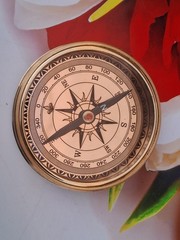 Solid Brass Nautical Brass Sundial Compass With Engraved Item.
