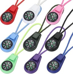Multi-Color Mini Survival Compass Outdoor Camping Hiking Pocket Compass- 9 Pcs