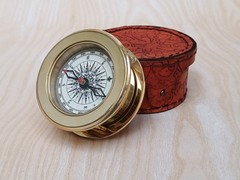 Compass Vintage, Map Compass with Built in Magnifier-Christmas Gift Personalised