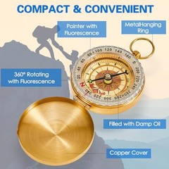 Pcs Camping Survival Compass Glow in the Dark Metal Pocket Compass for 12