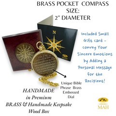 Trust in the Lord Compass – Embossed Brass Christian Gift with Proverbs 3:5–6…