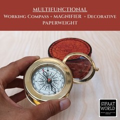 Compass Vintage, Map Compass with Built in Magnifier-Christmas Gift Personalised