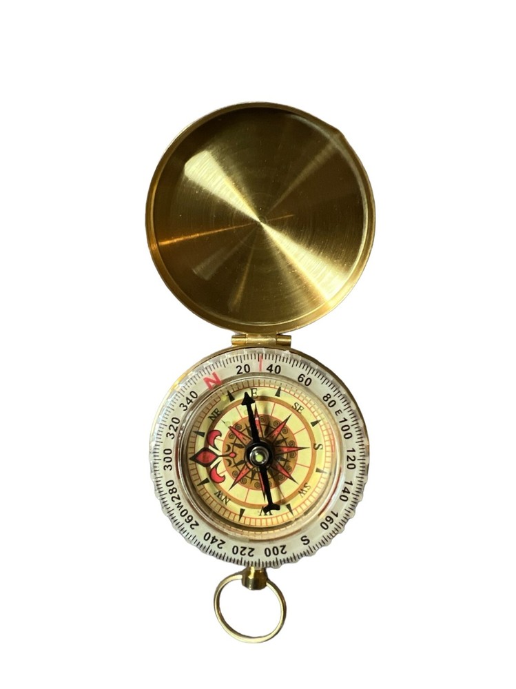 Pocket Brass Watch Style Compass Out Door Camping And Hiking