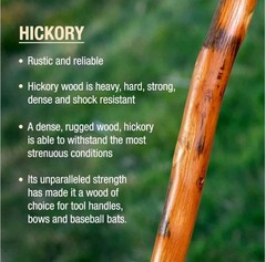 Brazos Rustic Wood Walking Stick, Hickory, Traditional Safari Style Handle 55″