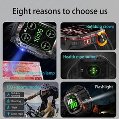 2026 Military GPS Smart Watch Money Detector Light Compass Waterproof Outdoor Sp