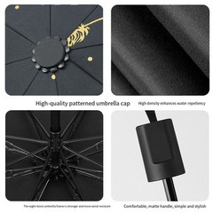95cm Umbrella with Feather Pattern Windproof Design for Sun and Rain Use