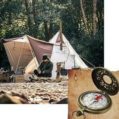 Antique Brass Compass – Waterproof Survival Compass for Hiking & Camping,