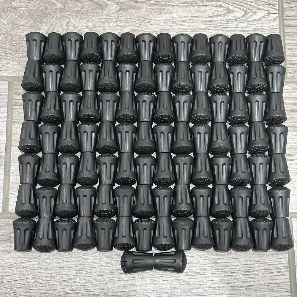 100X TrailBuddy Walking Stick Tips – Box of 100 Replacement Rubber Cane Tips Fit