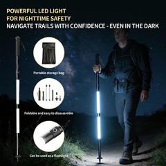 LED Trekking Pole,Lightweight Aluminum Hiking Poles for Women&Men,Collapsible…