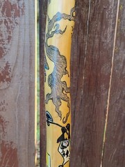 Walking staff. Alice and Wonderland themed, hand crafted, hand painted.