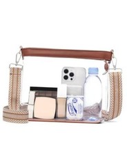 Clear Bag for Stadium Events, Clear Purse for Women, Large Transparent Brown