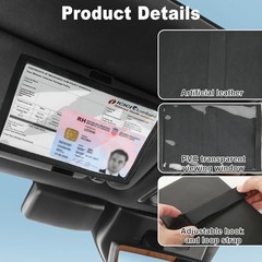 Registration Insurance Card Document Holder for Visor, Carrying Horizontally