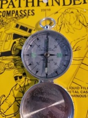 Vintage Precise Pathfinder Liquid Filled Pocket Compass, Made In Japan 23210