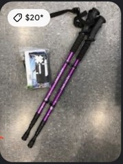 The Fit Life Nordic Walking Antishock Aluminum Trekking Poles Purple #10V2