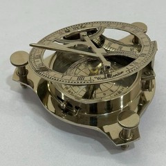 Silver Sundial Pocket Compass 3″ for Hiking, Camping & Nautical Outdoor Use