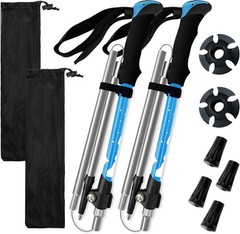 Collapsible Trekking Poles Hiking Lightweight Foldable Hiking Poles 2 Pack