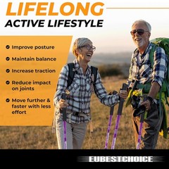2X Trekking Poles Nordic Walking Sticks Adjustable Anti-shock Hiking Alpenstock