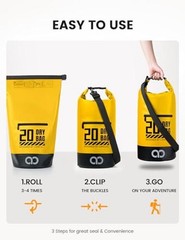 Waterproof Dry Bag with Phone Pouch – 5L/10L//30L/40L 20L Lemon Yellow