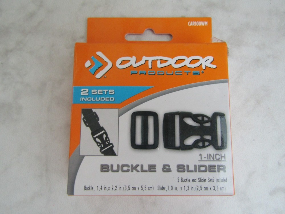 NIB Outdoor Products 1 Inch Buckle & Slider Replacement Gear