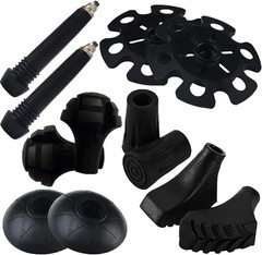 Trekking Poles Tips, Rubber Hiking Sticks End Caps Protectors Large, 12 Pack