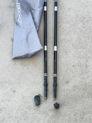 Set of Trekology Folding Trekking Poles 105-120CM Black.. 37A