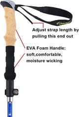 Lightweight 7075 Aluminum Adjustable Trekking Pole for Hiking, Single Pole