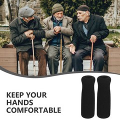 2 Pcs Walking Aid Handle Cover Elder Elderly Crutch Grip Sponge for Cane