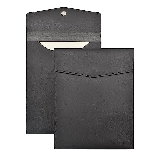 1 Piece PU Leather File Folder Vertical A4 Document Holder File Envelope Black