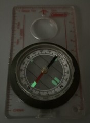 Coleman Clear Map Compass Magnifier Ruler Scale Scout Hiking Camping Boating