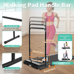 Adjustable 25″ Wide Handle Bar for Walking Pad with Phone Holder & Stability Fee