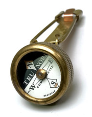 Vintage Brass Tru Nord Compensated Compass, Locking PinClip Brainerd. Free Ship