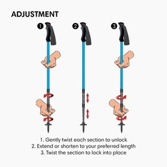 Ultralight Trekking Poles: 5.6oz Aluminum Collapsible, Adjustable, EVA Grips