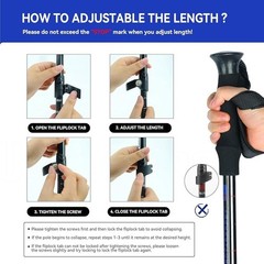 Lightweight Anti-Shock Hiking Poles Adjustable Trekking Sticks Outdoor Use
