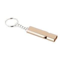 Portable Aluminum Survival Whistle with Keychain for Outdoor Activities