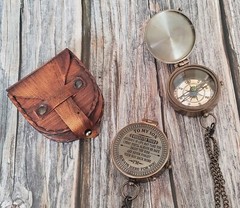 To My Son Compass Personalized Engraved Compass with Leather Case/ Gift for Son