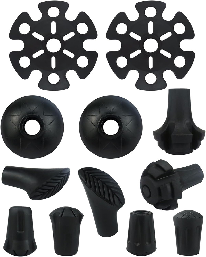 12 puntas goma baston de el trekking antideslizante universales resistentes